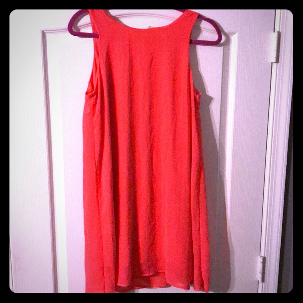 Coral Shift Dress